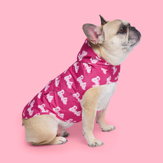 Barbie Pick Me Poncho in Logo Print, Canada Pooch Dog Raincoat
