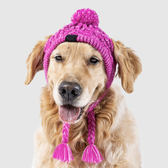 Polar Pom Pom Hat in Pink, Canada Pooch Dog Hat