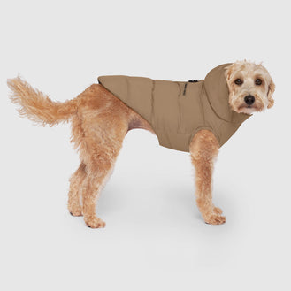 Waterproof Puffer in Taupe, Canada Pooch Dog Parka