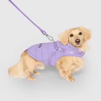 Harness Puffer in Lavender, Canada Pooch Dog Parka|| color::lavender