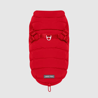 Harness Puffer in Red, Canada Pooch Dog Parka|| color::red|| size::na