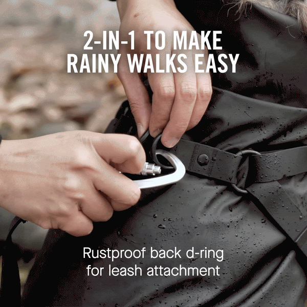 View of 2-in-1 Dog Harness Raincoat | Canada Pooch
