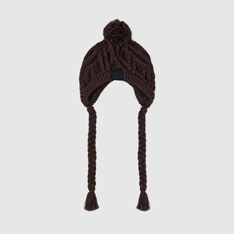Polar Pom Pom Dog Hat in Espresso, Canada Pooch Dog Hat || color::espresso