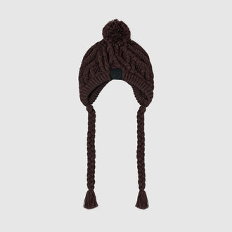 Polar Pom Pom Dog Hat in Espresso, Canada Pooch Dog Hat || color::espresso