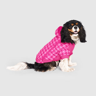 Prism Puffer in Pink Houndstooth, Canada Pooch Dog Parka