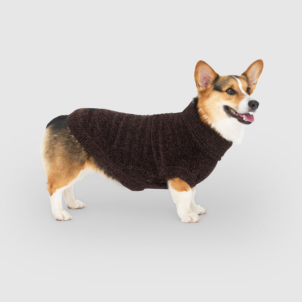 Soho Dog Sweater in Espresso, Canada Pooch Dog Sweater || color::espresso