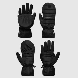 2-in-1 Dog Walking Puffer Gloves in Black, Canada Pooch, Human Gloves|| color::black|| size::na