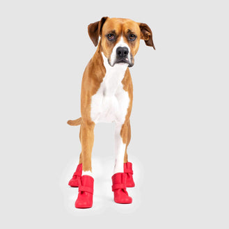 Wellies Lined Dog Boots in Red, Canada Pooch, Dog Boot 