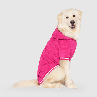 Beach Bum Towel Hoodie in Pink, Canada Pooch Dog Hoodie