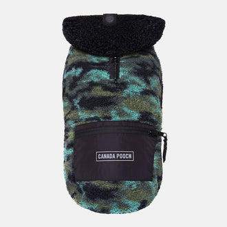 Cool Factor Dog Hoodie in Green Camo, Canada Pooch Dog Hoodie || color::green-camo|| size::na