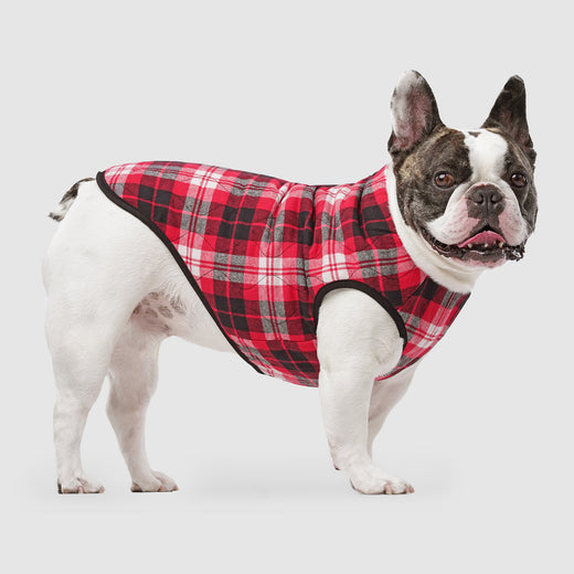 Reversible Dog Vest in Black Plaid, Canada Pooch