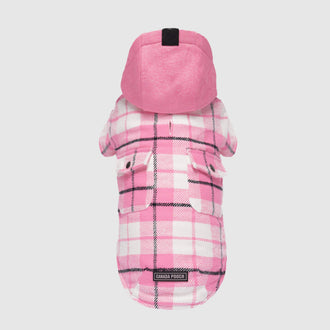 The Shacket in Pink Plaid, Canada Pooch, Dog Jacket|| color::pink-plaid|| size::na