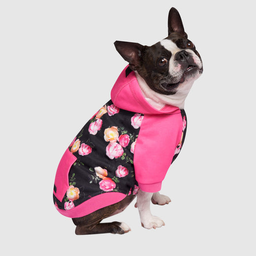 Whatever The Weather Hoodie in Floral , Canada Pooch Dog Hoodie